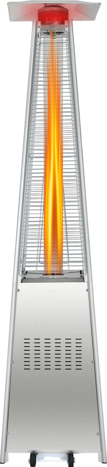 Costway Patio Heater Square Pyramid 42,000 BTU Stainless Steel with Wheels New