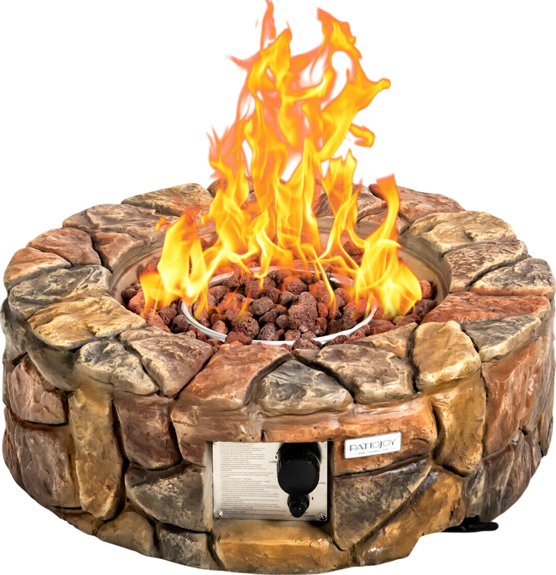 Costway Fire Pit 40,000 BTU Outdoor Propane Gas Stove with Stone Finish New