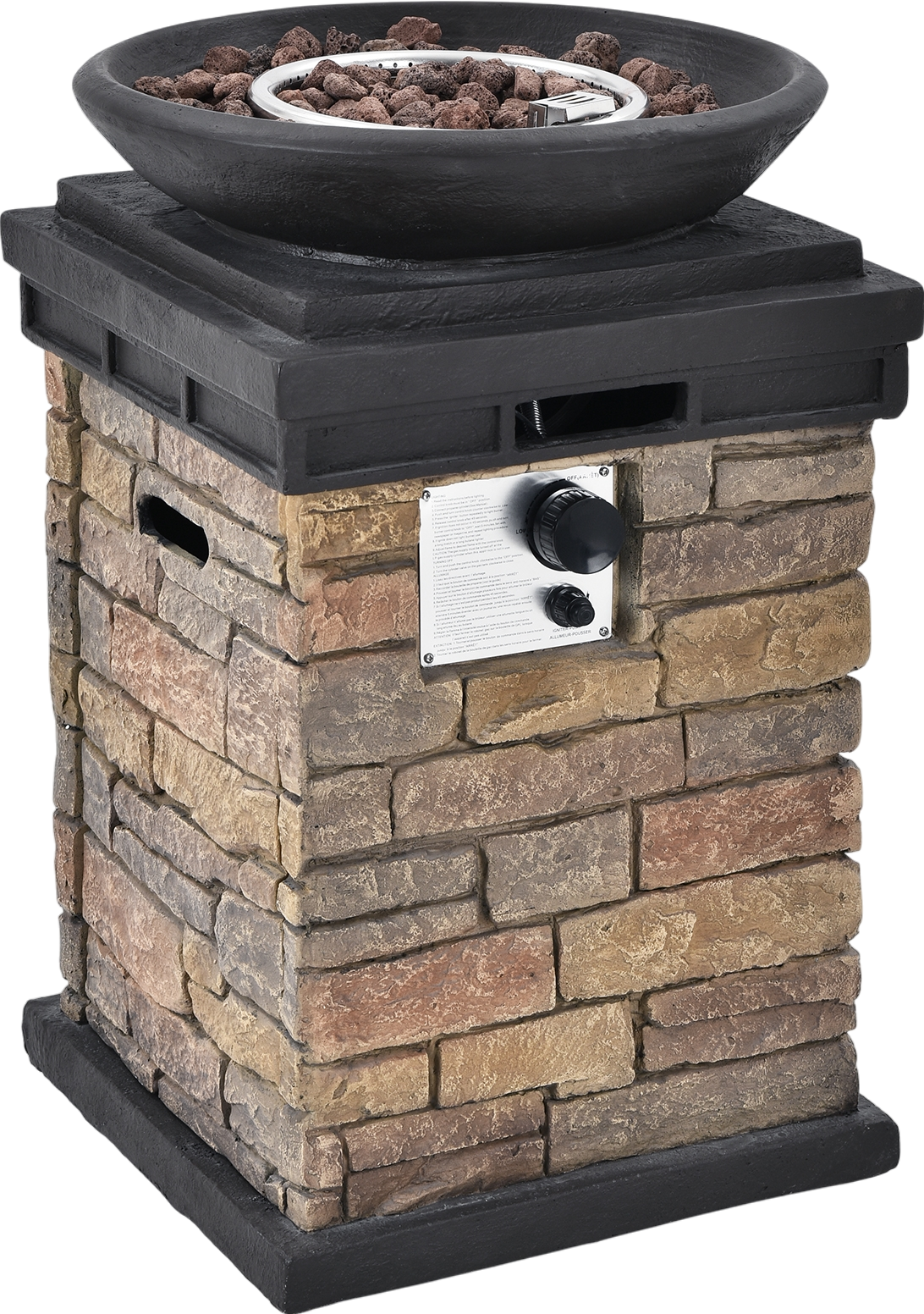 Costway Fire Bowl 40,000 BTU Outdoor Propane Burning Column Realistic New