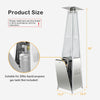 Costway Patio Heater Square Pyramid 42,000 BTU Stainless Steel with Wheels New