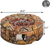 Costway Fire Pit 40,000 BTU Outdoor Propane Gas Stove with Stone Finish New