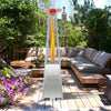 Costway Patio Heater Square Pyramid 42,000 BTU Stainless Steel with Wheels New