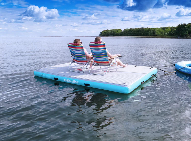 Swimline Solstice 38810 Inflatable Luxe Dock 10' x 8' with Traction Pad and Rope Ladder New