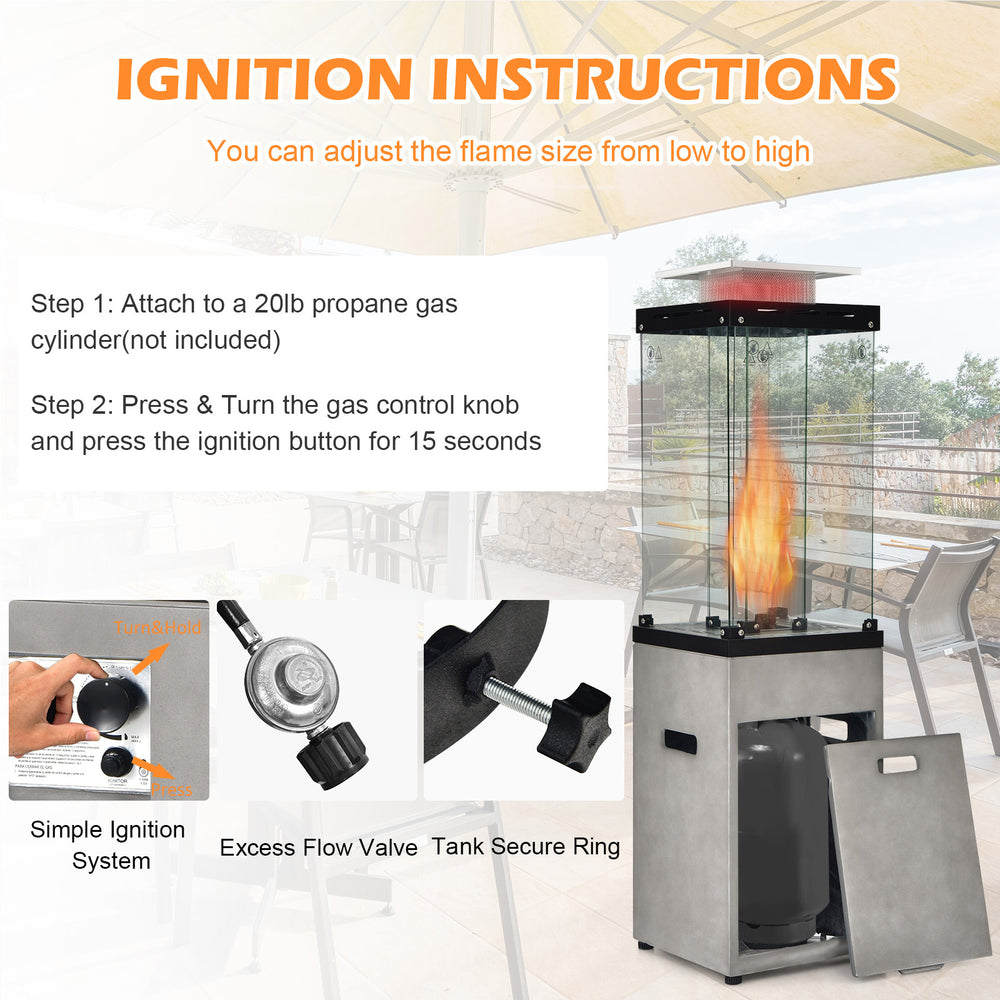 Costway Propane Patio Heater with Metal Hood 41,000 BTU New