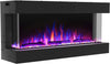 Valuxhome TS42 Electric Fireplace 42" 3-Sided Recessed and Wall Mounted 1500W with LED Lights Logs and Crystals Remote Black New