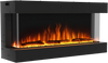 Valuxhome TS42 Electric Fireplace 42" 3-Sided Recessed and Wall Mounted 1500W with LED Lights Logs and Crystals Remote Black New