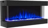 Valuxhome TS42 Electric Fireplace 42" 3-Sided Recessed and Wall Mounted 1500W with LED Lights Logs and Crystals Remote Black New