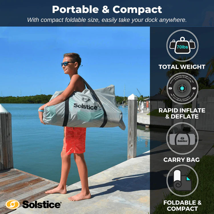 Swimline Solstice 38810 Inflatable Luxe Dock 10' x 8' with Traction Pad and Rope Ladder New