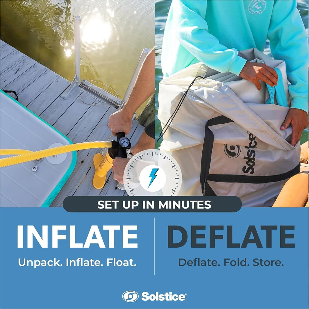 Swimline Solstice 38810 Inflatable Luxe Dock 10' x 8' with Traction Pad and Rope Ladder New