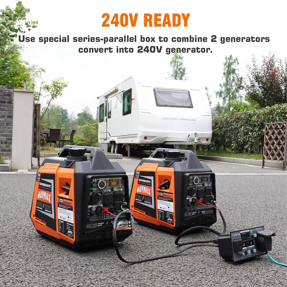 GENMAX GM4000iSBEPC 3200W/4000W 26.7 Amp Electric Start Gas Inverter Generator Parallel Ready with CO Detect New