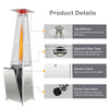 Costway Patio Heater Square Pyramid 42,000 BTU Stainless Steel with Wheels New