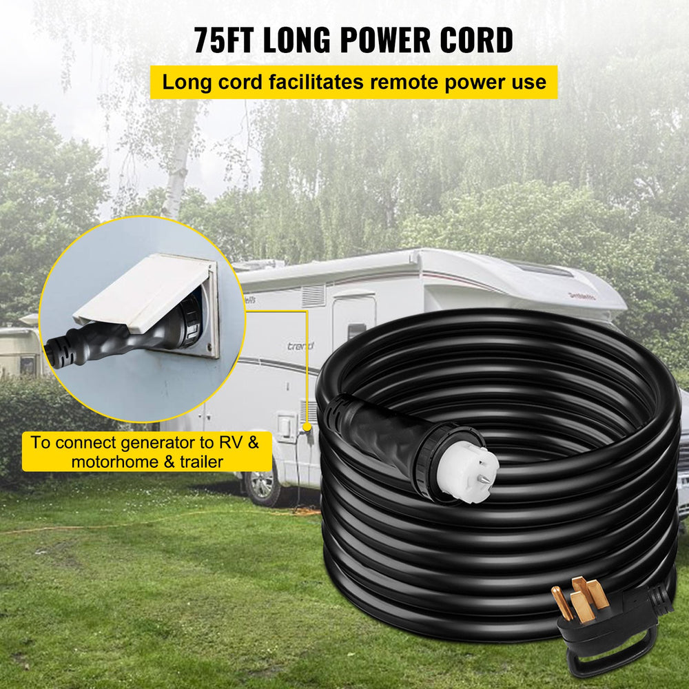 Vevor Generator Power Cord 75' 50A 125/250V N14-50P Twist Lock Connector New
