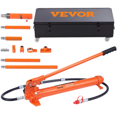 Vevor Hydraulic Ram With Pump Car Jack 20 Ton Porta Power Kit With 4.6 ft Oil Hose And Storage Case New