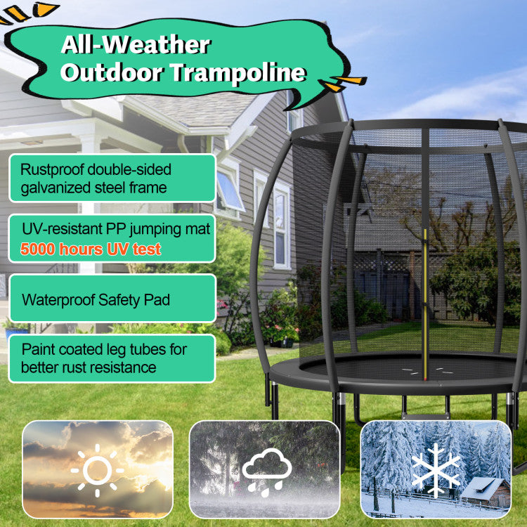 Costway Trampoline 10' ASTM Approved 400 Lbs Capacity with Enclosure Net and Ladder New