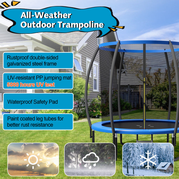 Costway Trampoline 10' ASTM Approved 400 Lbs Capacity with Enclosure Net and Ladder New