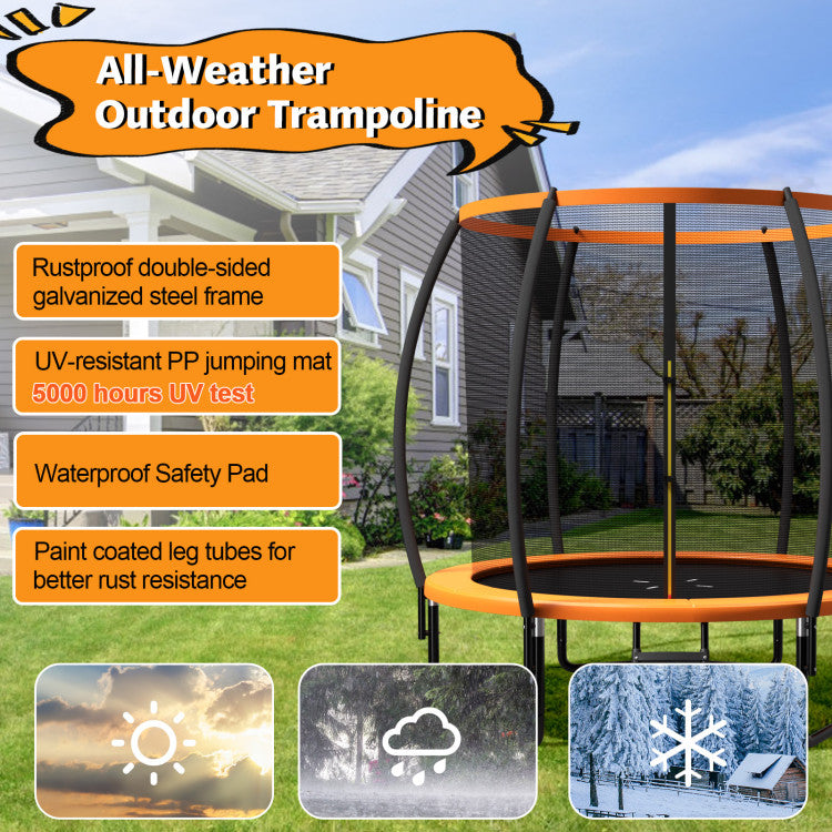 Costway Trampoline 10' ASTM Approved 400 Lbs Capacity with Enclosure Net and Ladder New