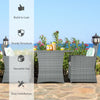 Costway Patio Rattan Furniture Set 3 Pieces with Tempered Glass Table New