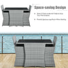 Costway Patio Rattan Furniture Set 3 Pieces with Tempered Glass Table New