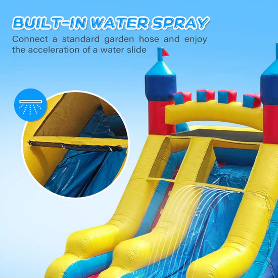 Joymor Inflatable Bounce House with Splash Pool and Slide Commercial-Grade New