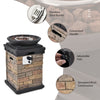 Costway Fire Bowl 40,000 BTU Outdoor Propane Burning Column Realistic New