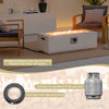 Costway Fire Pit Table with PVC Cover 42" Rectangle Terrazzo 50,000 BTU Propane Gas New