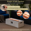 Costway Fire Pit Table with PVC Cover 42" Rectangle Terrazzo 50,000 BTU Propane Gas New