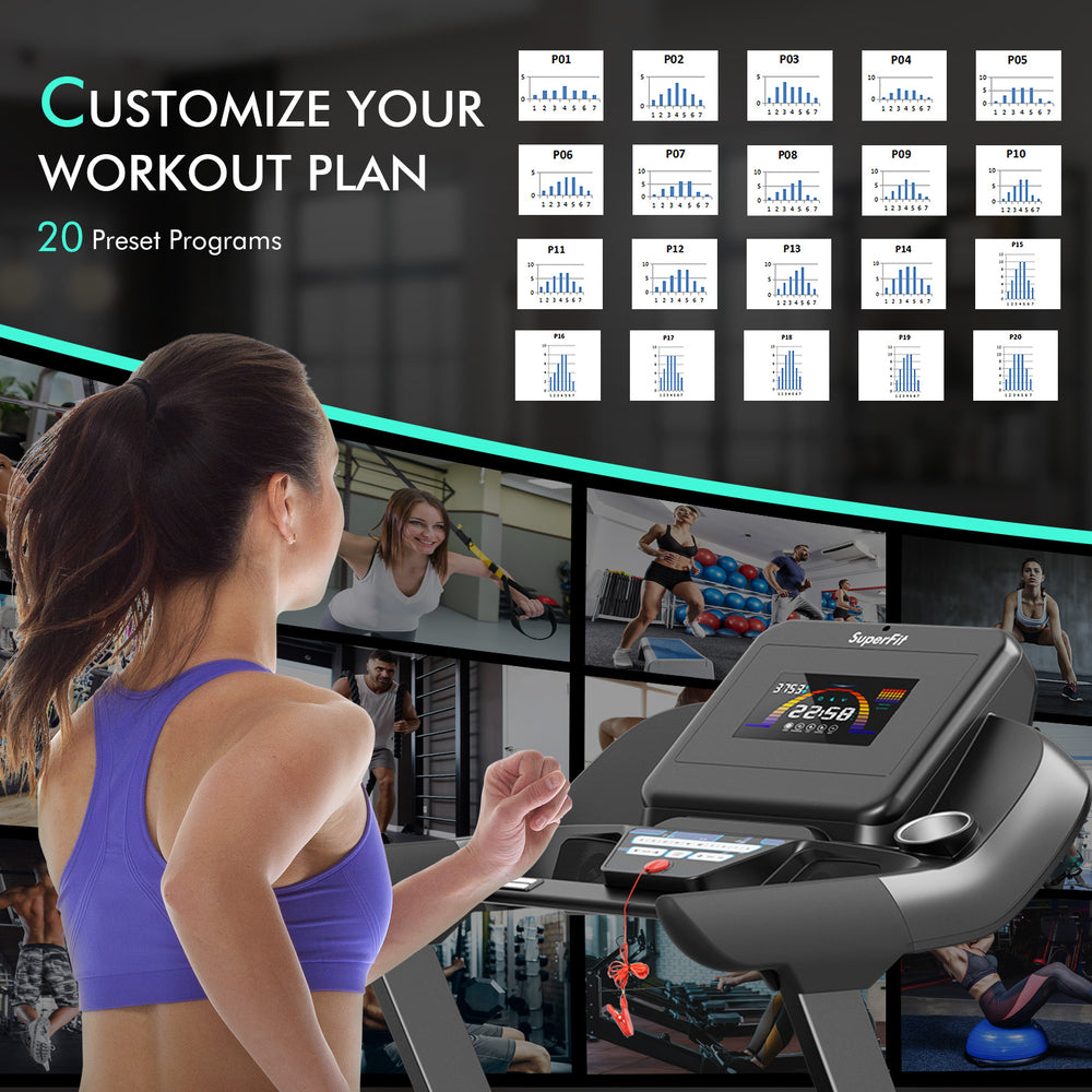 Costway Treadmill with App and Auto Incline Foldable 12 MPH Max Speed 4.75 HP New