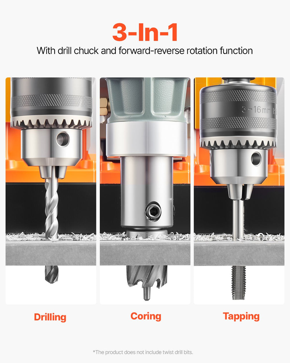Vevor Magnetic Drill 1450W 12800N Portable Drill Press 800 RPM New