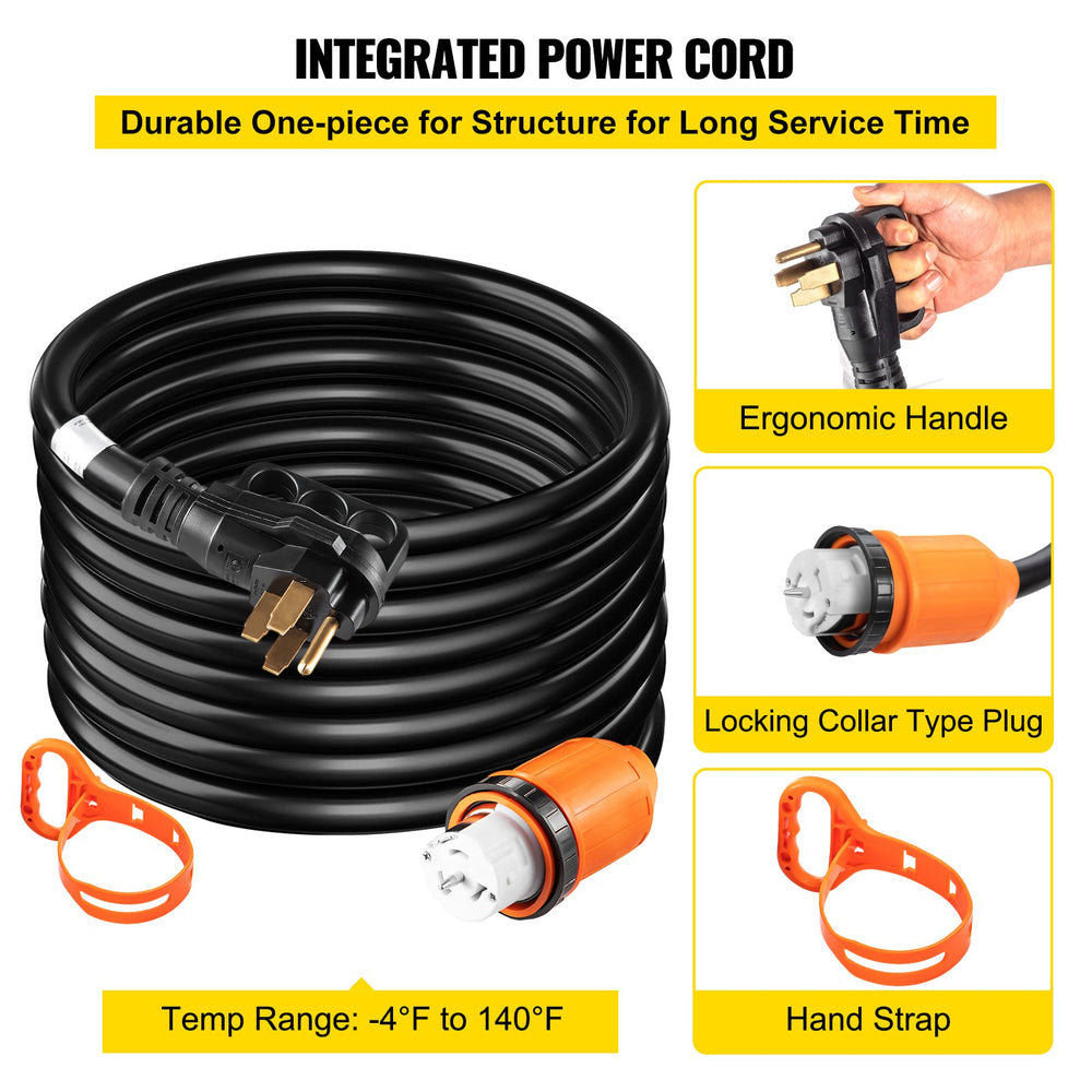 Vevor Generator Power Cord Heavy Duty 50' 12000W 50 Amp New