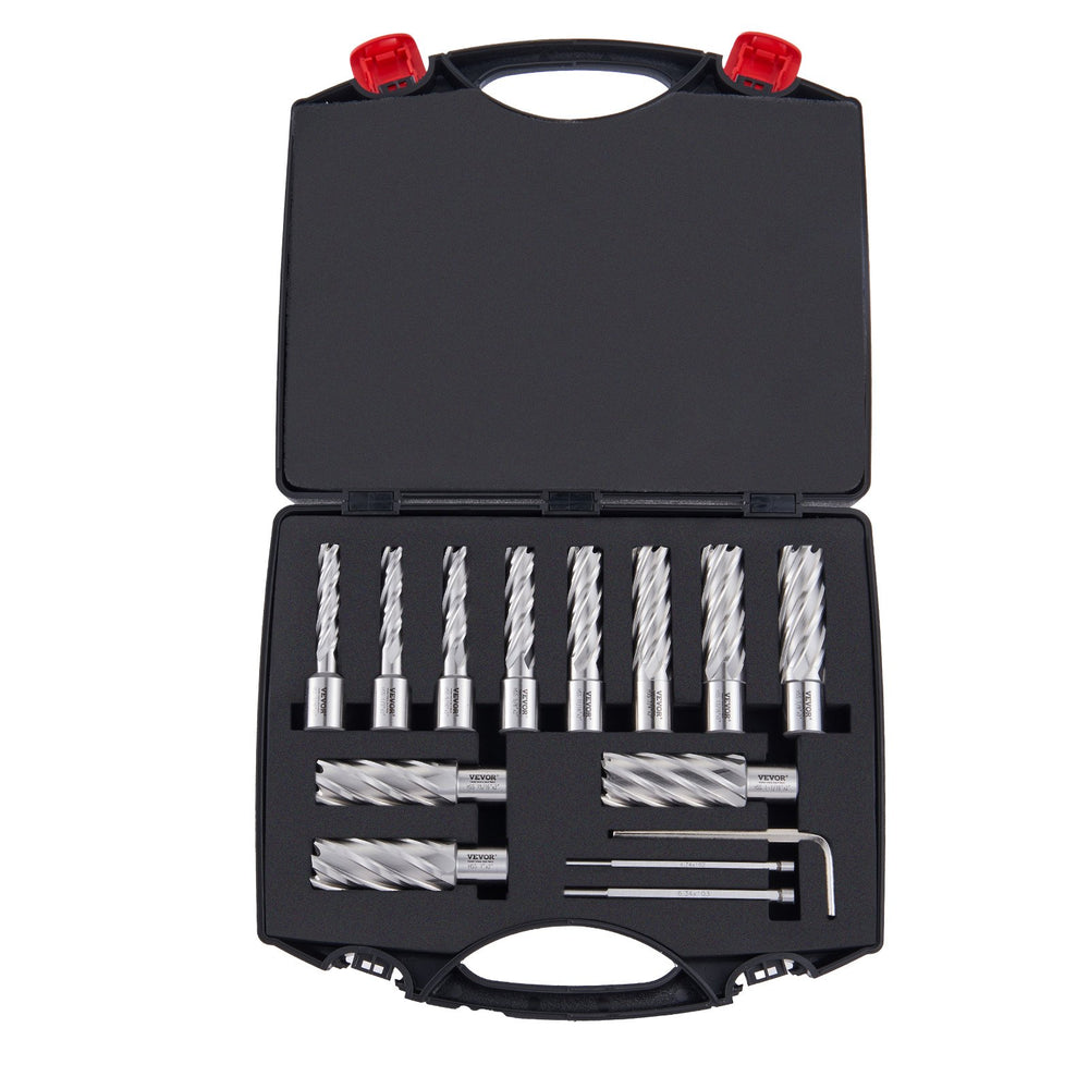 Vevor Annular Cutter Set 13pcs Weldon Shank Mag Drill Bits 2" Cutting Depth New