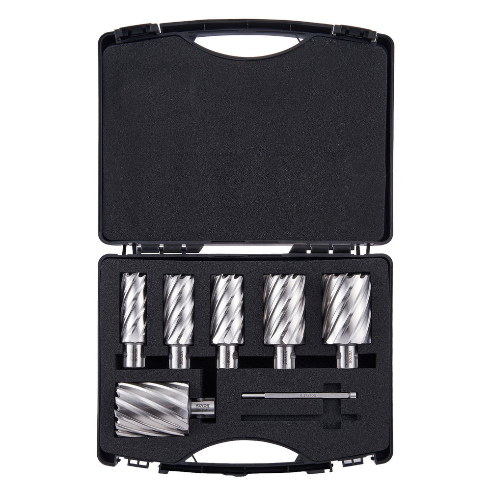 Vevor Annular Cutter Set 6pcs Universal Shank Mag Drill Bits 2" Cutting Depth New