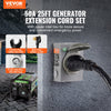 Vevor Generator Cord and Power Inlet Box Kit 50 Amp 25FT NEMA 14-50P/SS2-50R w/ Twist Lock Connector New