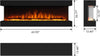 Valuxhome TS60 64 in. 1500W 3-Sided Recessed and Wall Mounted Electric Fireplace with Remote LED Lights Logs and Crystals Black New