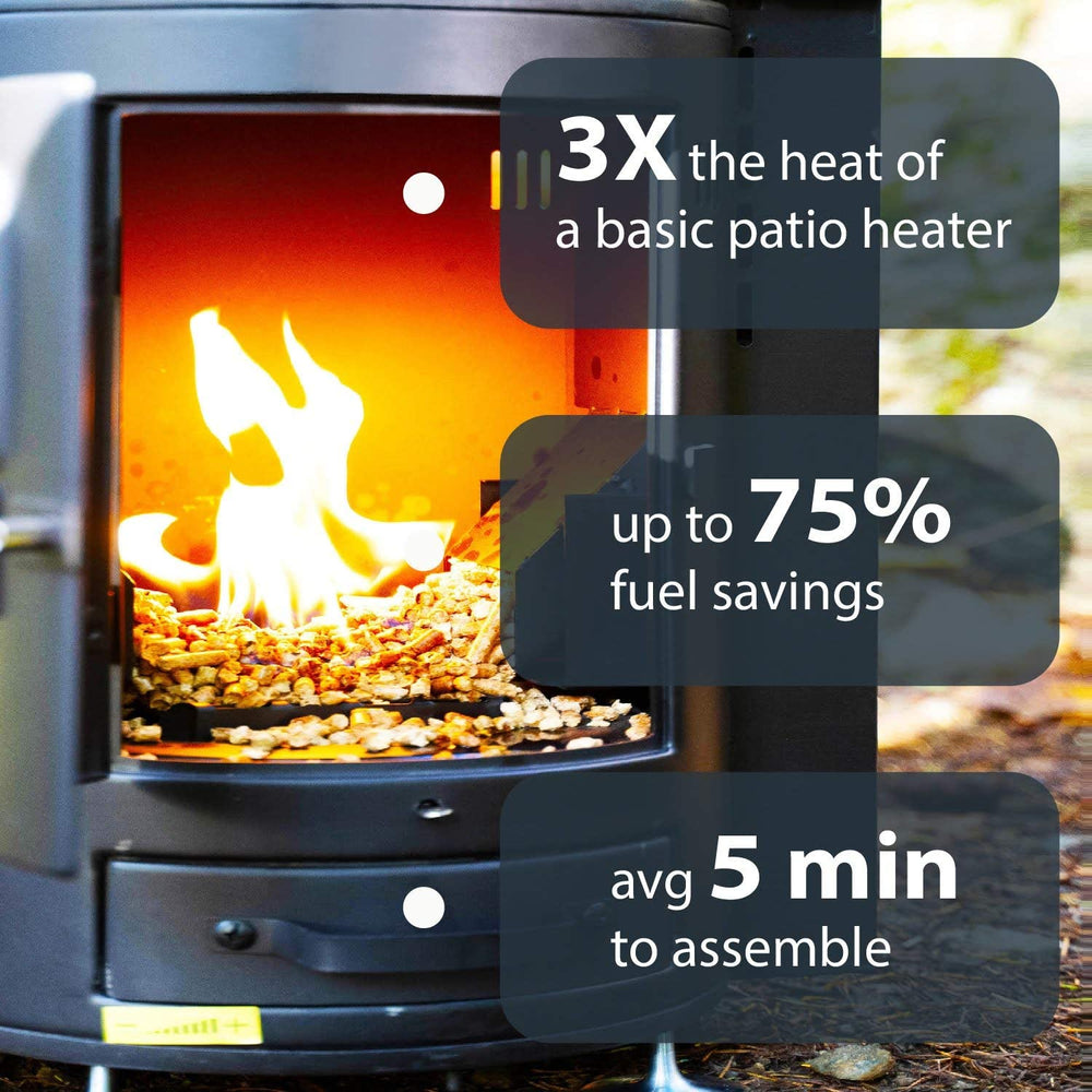 QStoves Q-Flame Outdoor Wood Pellet Patio Heater New