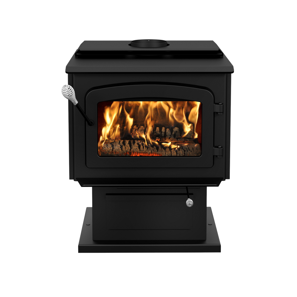 Drolet Escape 1800 EPA Certified 2,100 Sq. Ft. Wood Stove On Pedestal With Black Door New