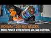 Hobart 500574 Ironman 240 MIG Welder with Wheel Kit and Cylinder Rack New