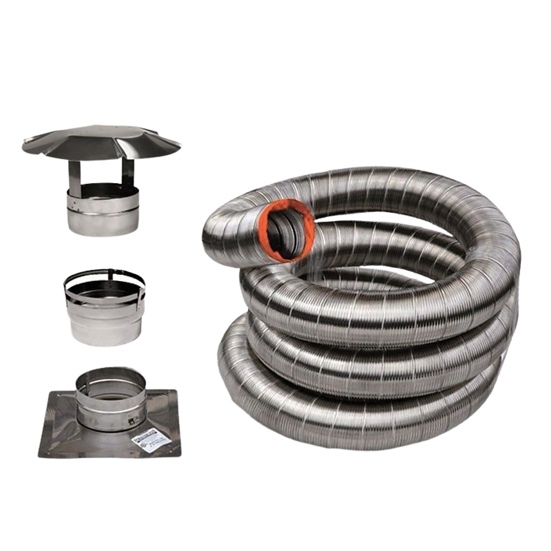 Drolet VOLKI-635 6" X 35' Vortex Stainless Flex Liner Kit For Inserts